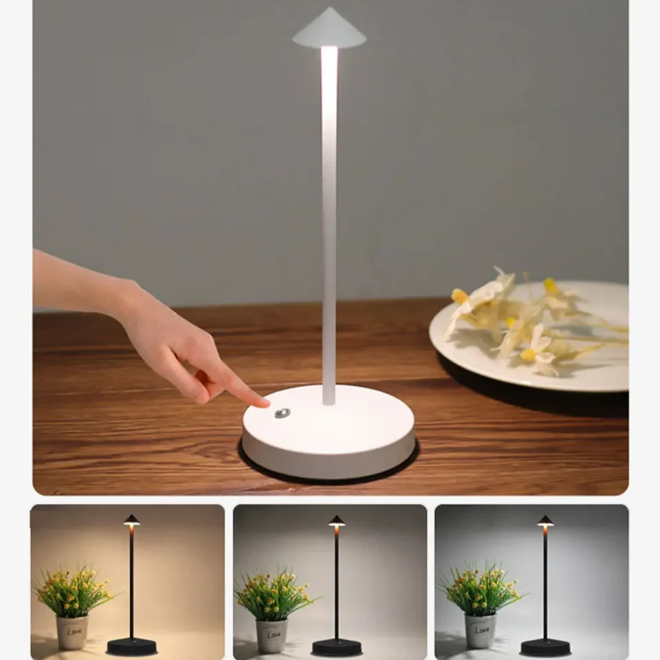 Genopladelig LED-bordlampe med berøringssensor