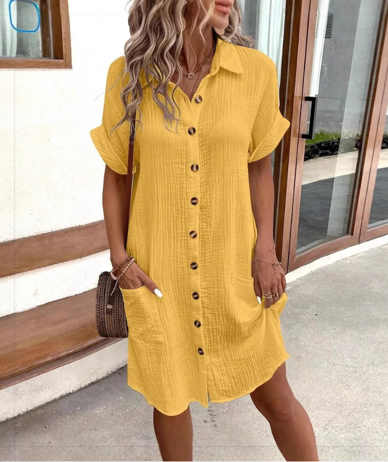 afslappet skjortekjole til damer – afslappet pasform, trendy hverdagslook