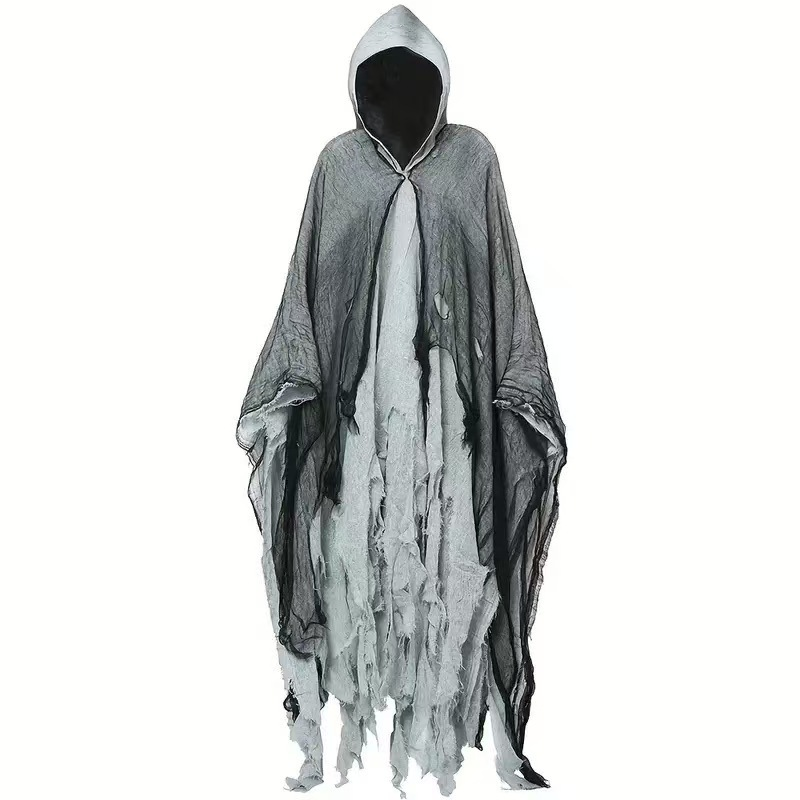 Terrifying Skeleton Halloween Cloak with Hood – Uhyggelig Udklædning til Halloween