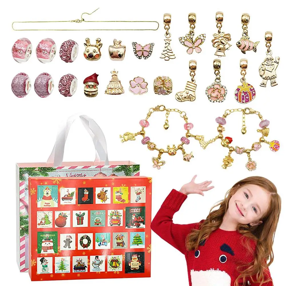 24 dages nedtællingsadventskalender - julearmbånd DIY-sæt