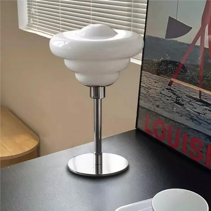 LumaRipple bordlampe i tekstureret glas