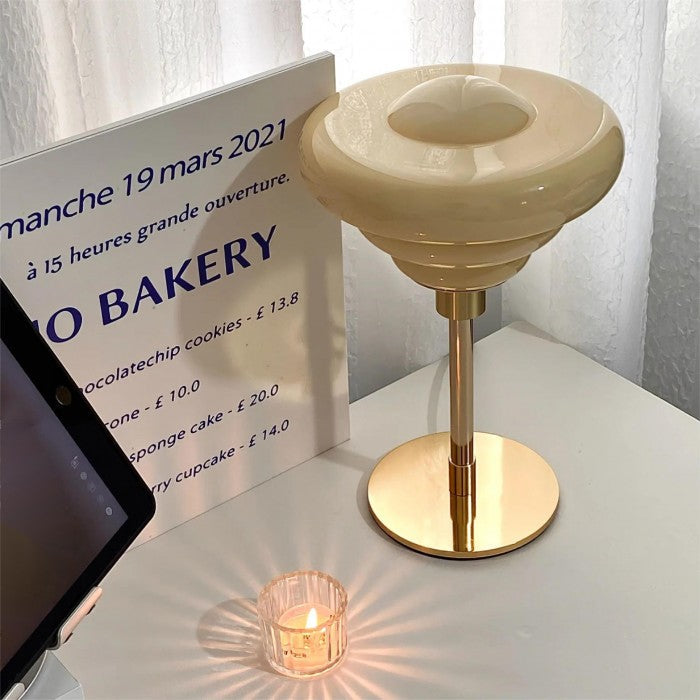 LumaRipple bordlampe i tekstureret glas