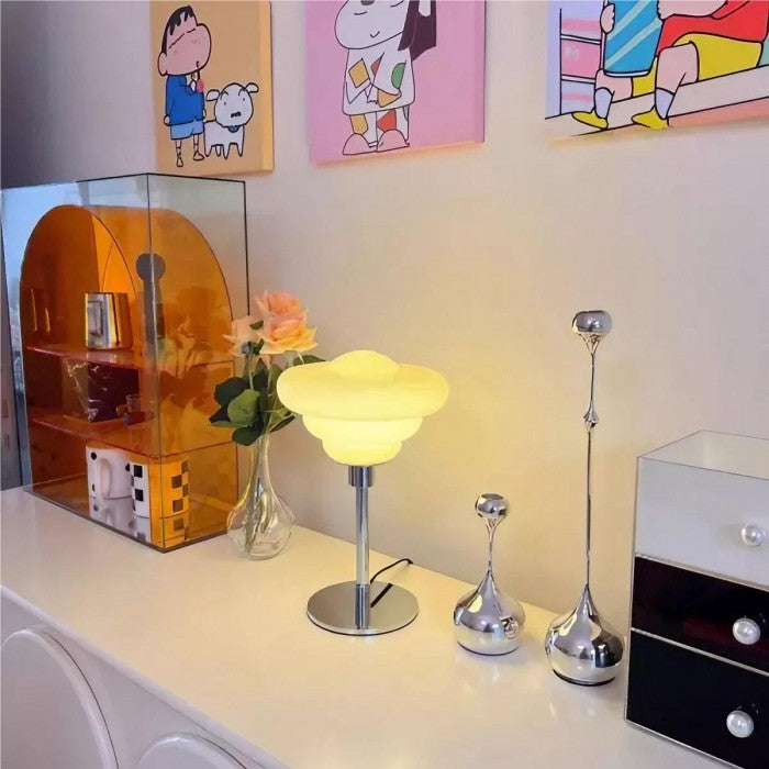 LumaRipple bordlampe i tekstureret glas
