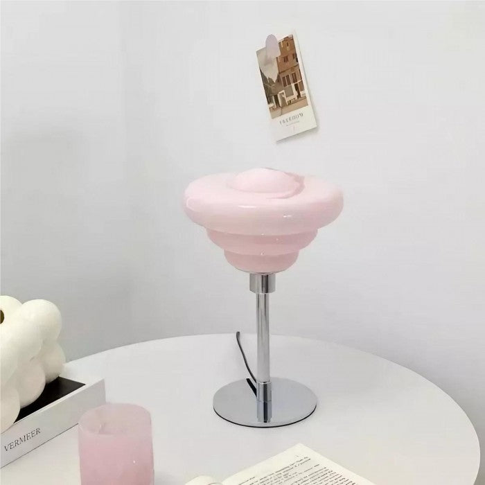 LumaRipple bordlampe i tekstureret glas
