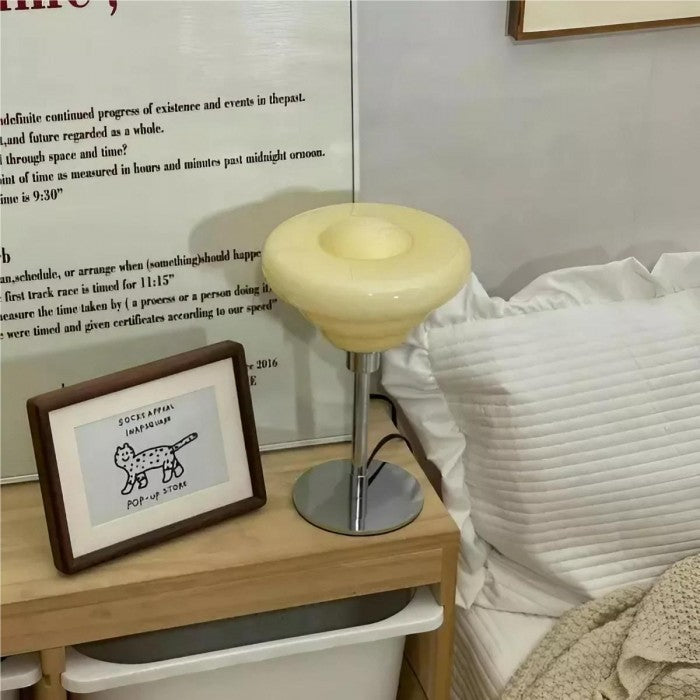 LumaRipple bordlampe i tekstureret glas