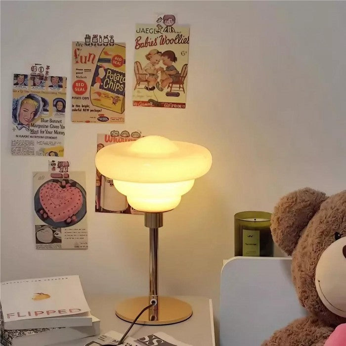 LumaRipple bordlampe i tekstureret glas