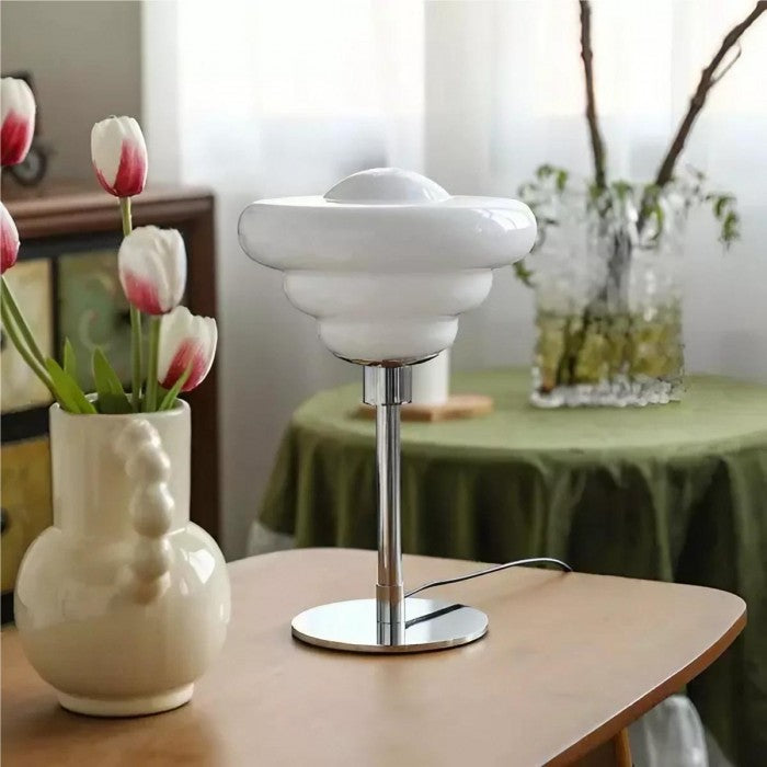 LumaRipple bordlampe i tekstureret glas