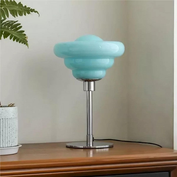 LumaRipple bordlampe i tekstureret glas