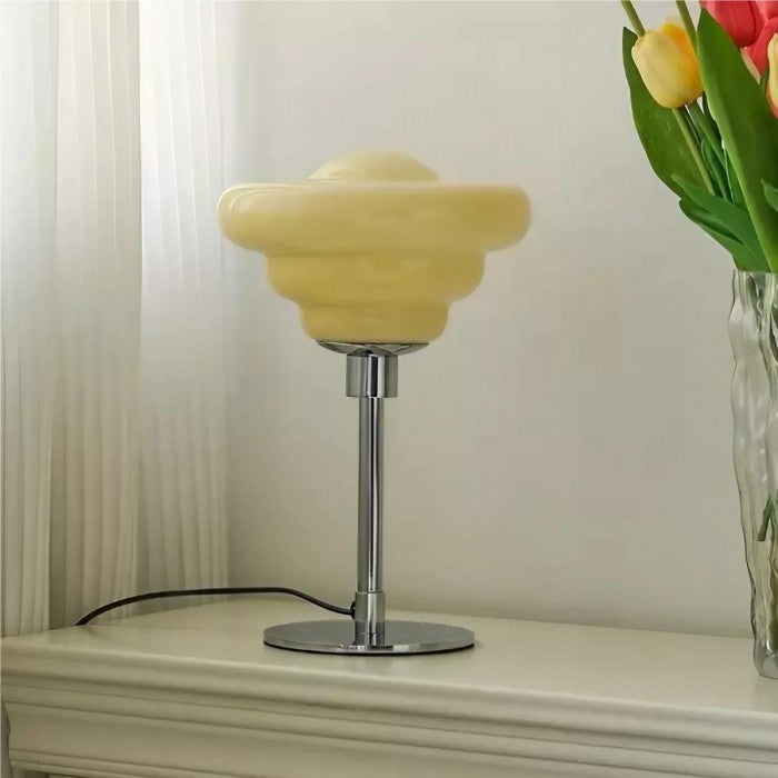 LumaRipple bordlampe i tekstureret glas