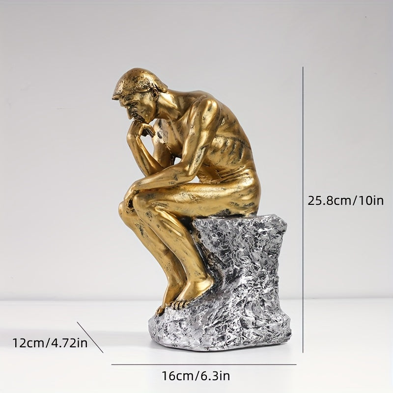 TheThinker - Siddende metallisk skulptur