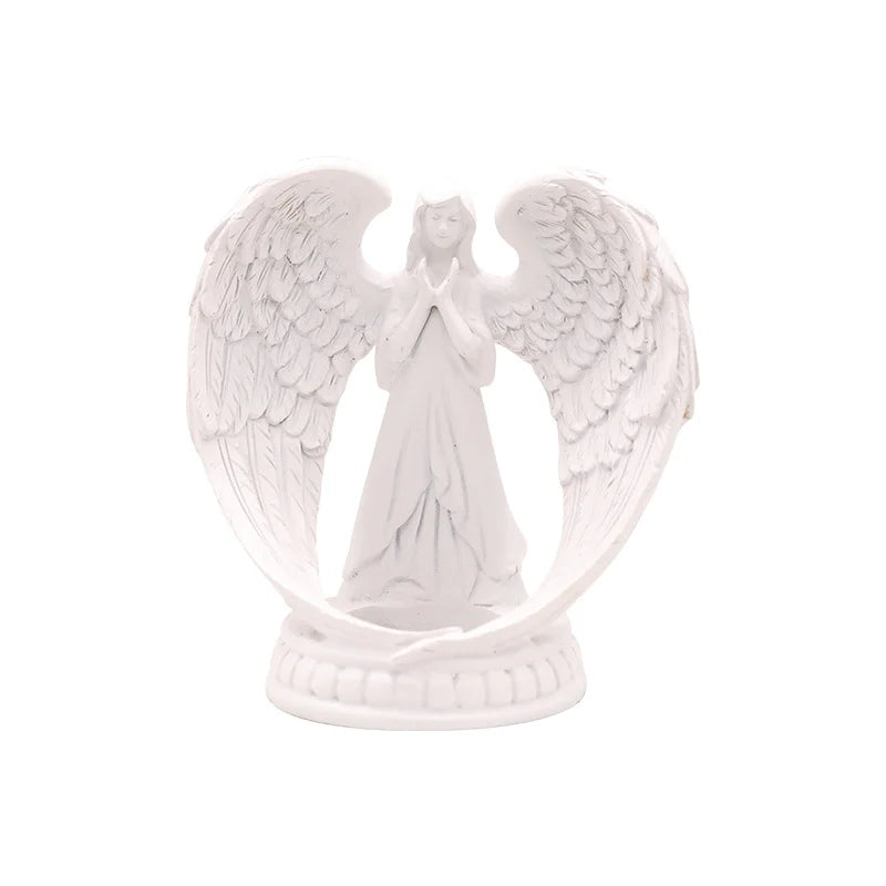 AngelAura Elegant Englefigur med Lysestage – Stemningsfuld Dekoration