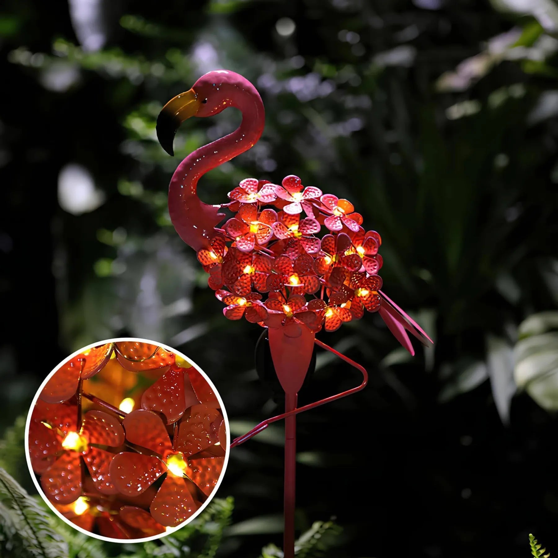 FlamiGlow – Solar Flamingo Have Stake med LED-blomster