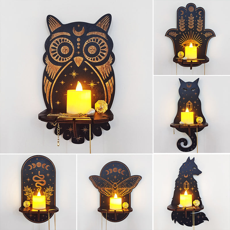 GothicDecor - Mystiske væghylder med lysestager