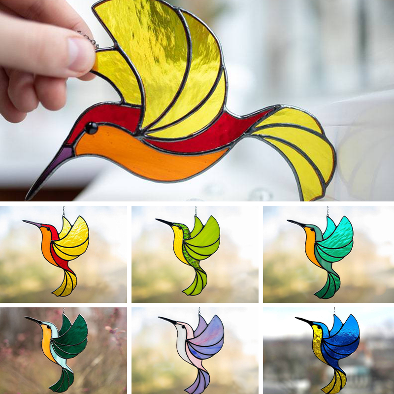 HummiGlow Kunstnerisk Suncatcher – Magiske Lysrefleksioner med Kolibridesign