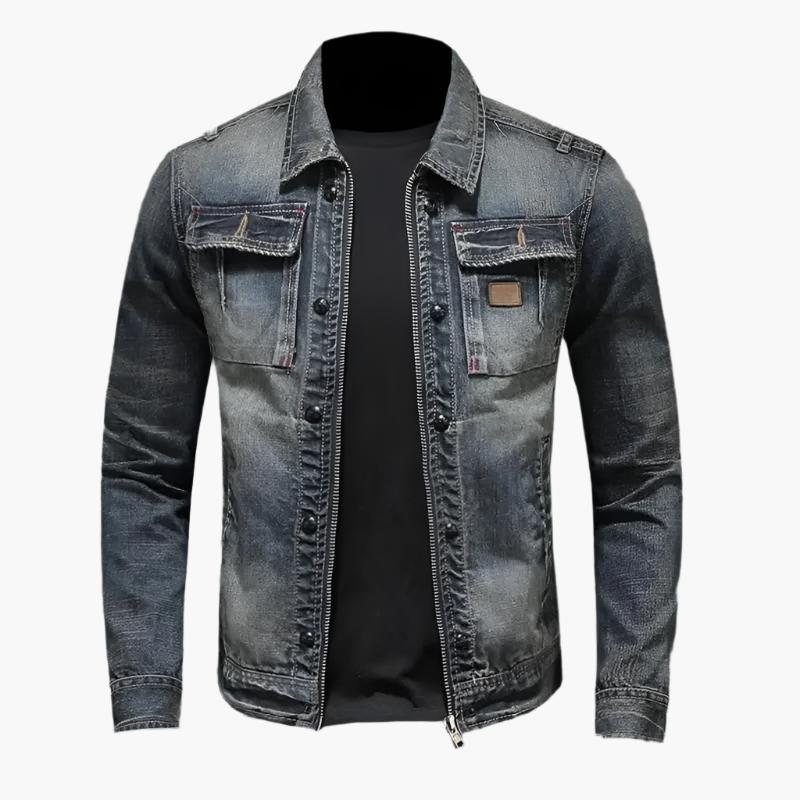 Arthur - Afslappet denimjakke med lynlås og lommer