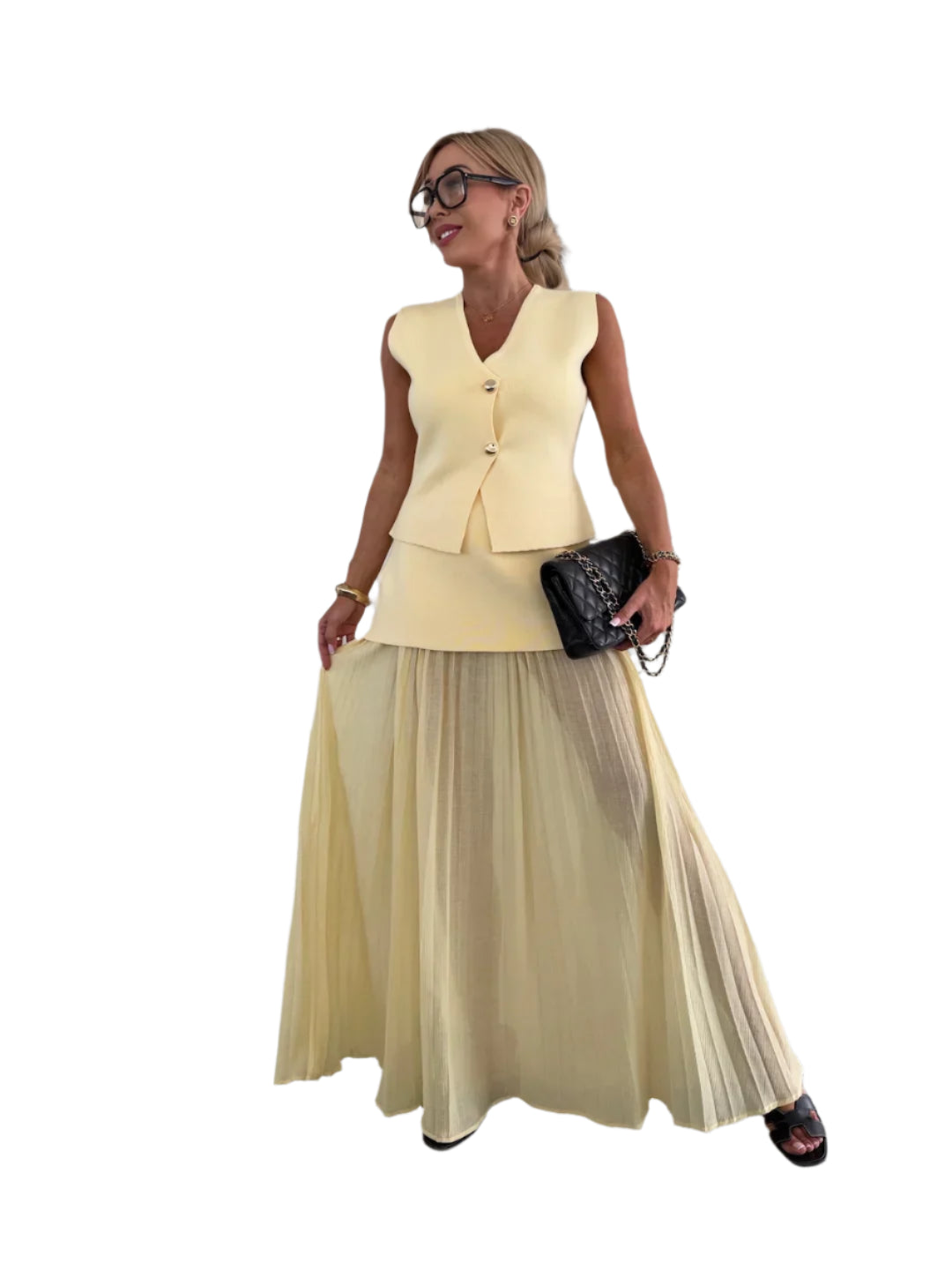 Clara – Elegant Sæt med Top og Nederdel