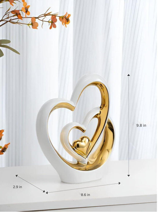 HeartDecor - Unik dobbelt hjerteskulptur