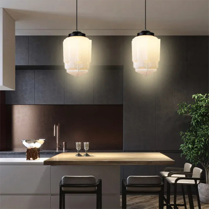 GeoGlow Elegant Geometrisk Hængelampe – Perfekt til Moderne Indretning