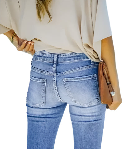 Noreen - Højtaljede Jeans med Knapper