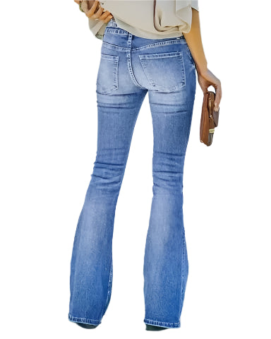 Noreen - Højtaljede Jeans med Knapper