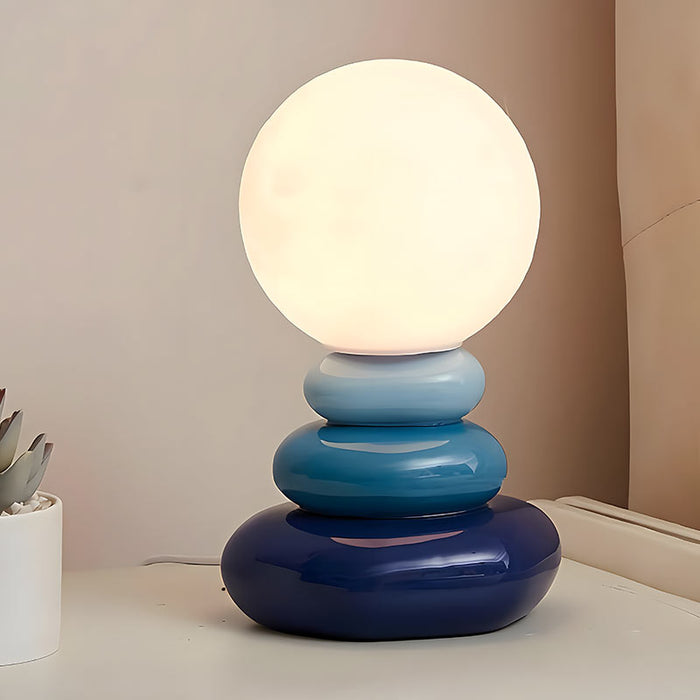 PebbleGlow - Unik Stacked Pebble bordlampe