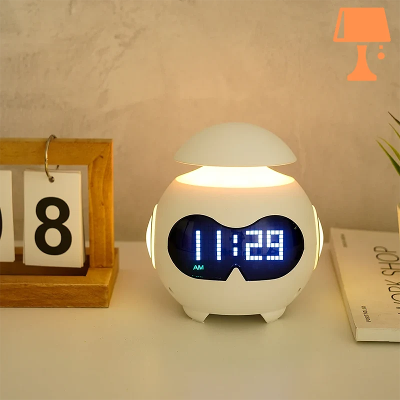 EchoGlow - Multifunktionelt vækkeur med Bluetooth-højttaler og LED-skærm