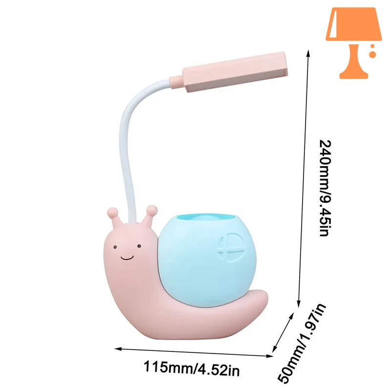 SnailGlow - Yndig skrivebordslampe og penneholder i ét
