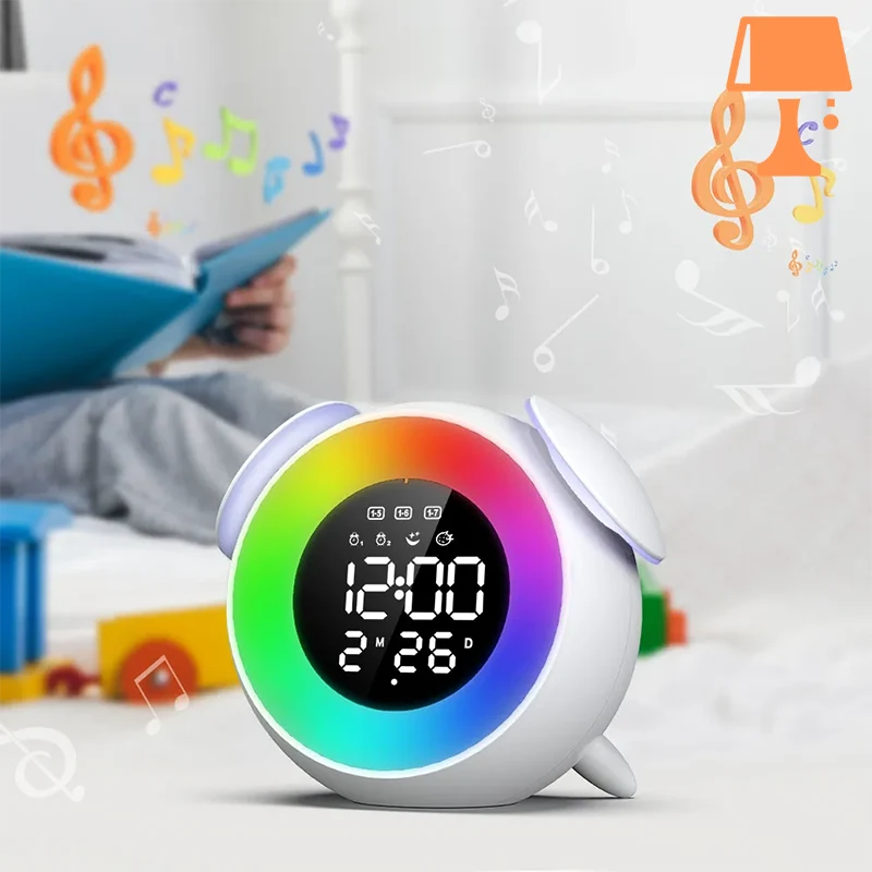 LumiTune - Farveskiftende LED-vækkeur med Bluetooth-højttaler