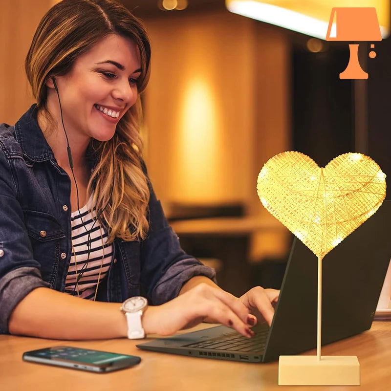 LumiHeart - Vævet hjerte LED Natlys