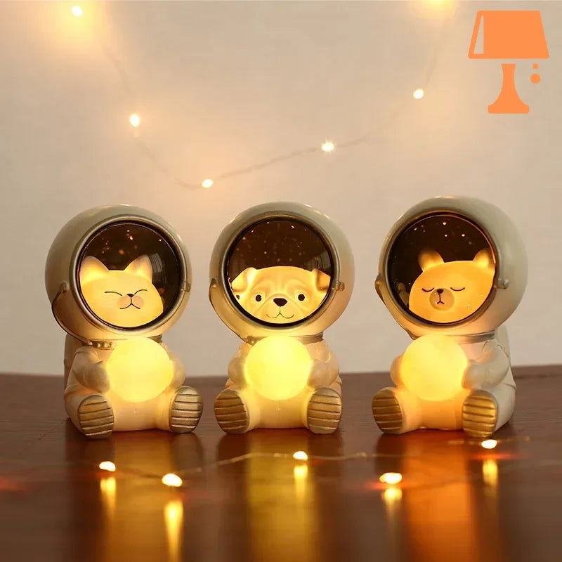 GalaxyPals - Astronaut natlyssæt med yndige dyrevenner