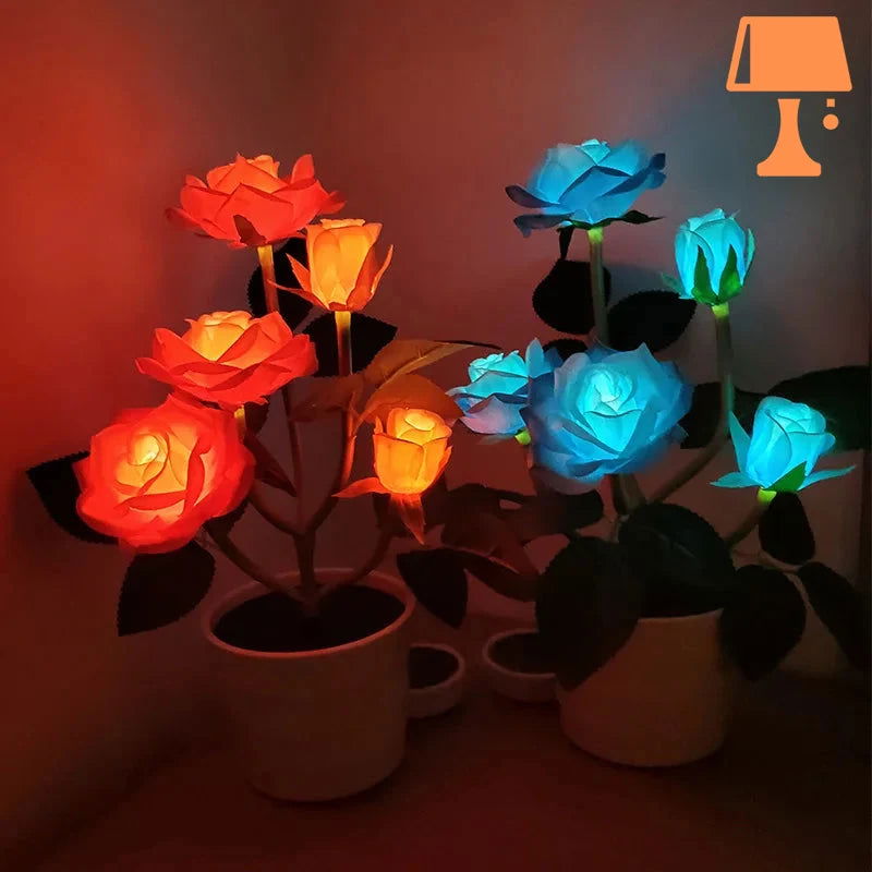 LumiRose – Solcelledrevet rosenplantepottelampe med blød LED-glød