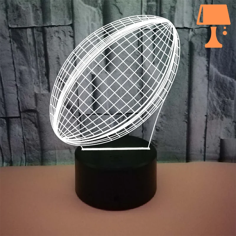 RugbyGlow – Dynamisk 3D Illusion Rugbyboldlampe med fjernstyrede farver