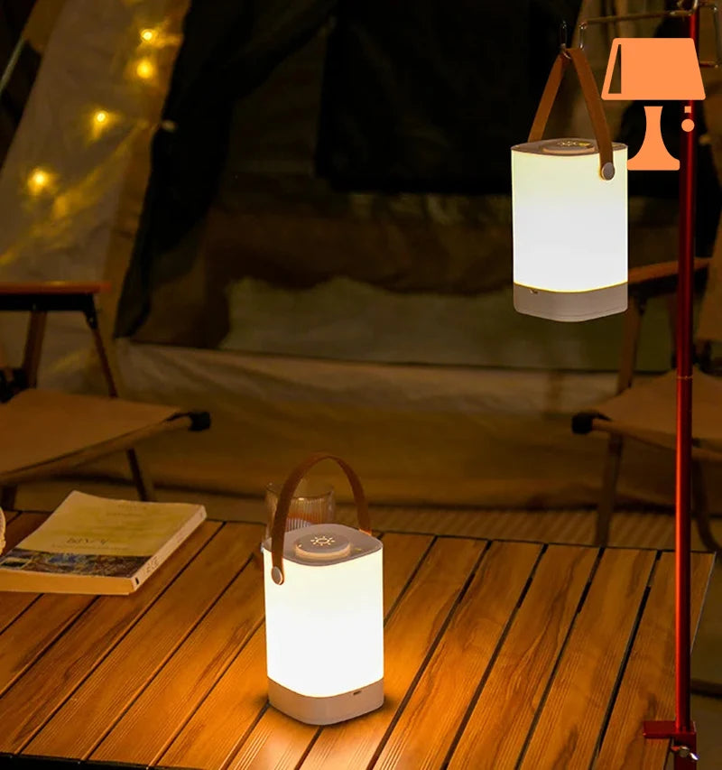 LumiCarry – Bærbar LED-bordlampe med læderhåndtag