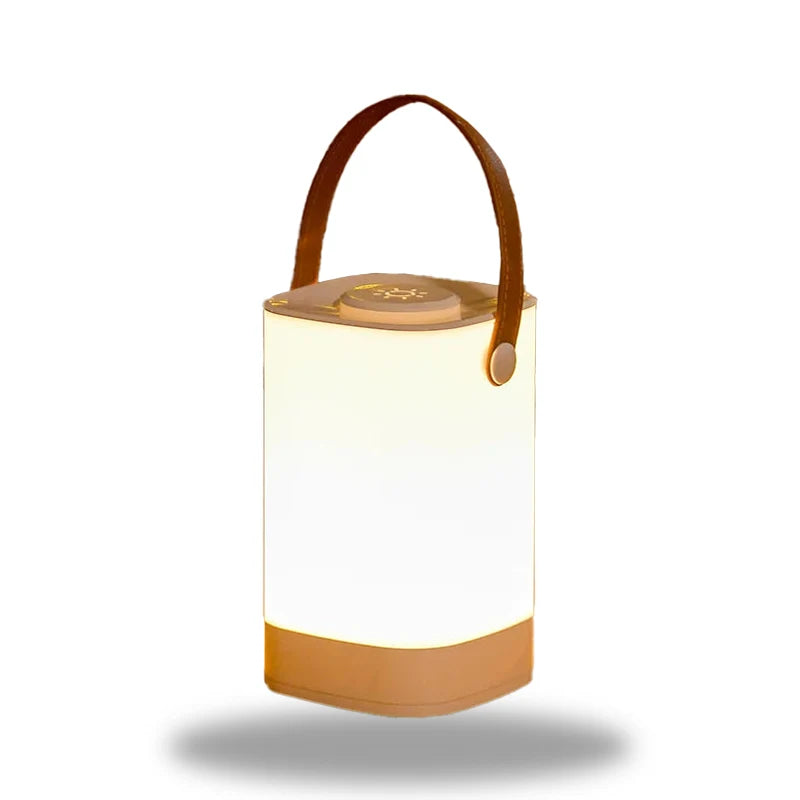 LumiCarry – Bærbar LED-bordlampe med læderhåndtag