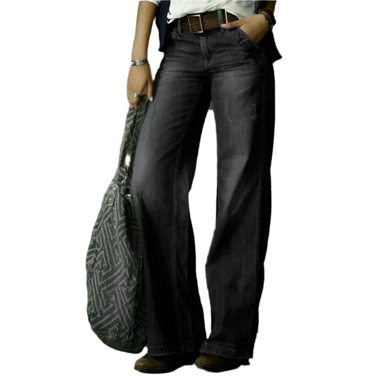 Luisa - Højtaljede Denim Jeans med Bred Pasform