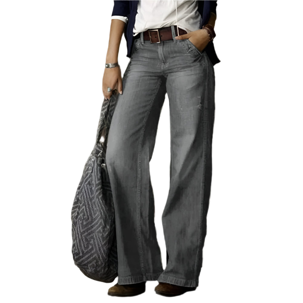 Luisa - Højtaljede Denim Jeans med Bred Pasform