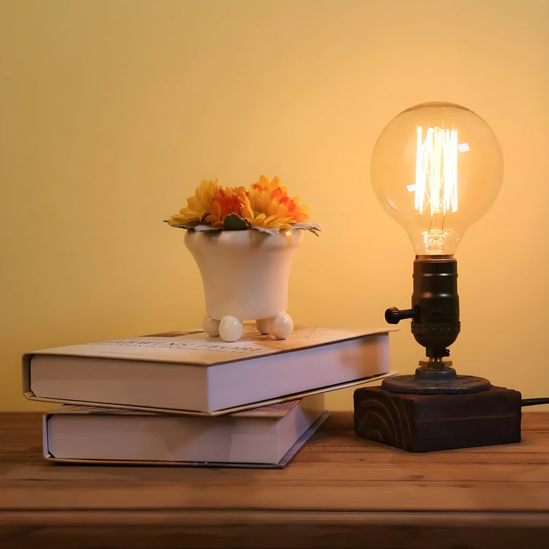 Industriel antik pære bordlampe
