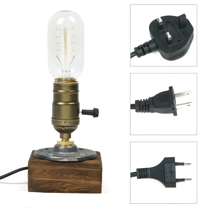 Industriel antik pære bordlampe