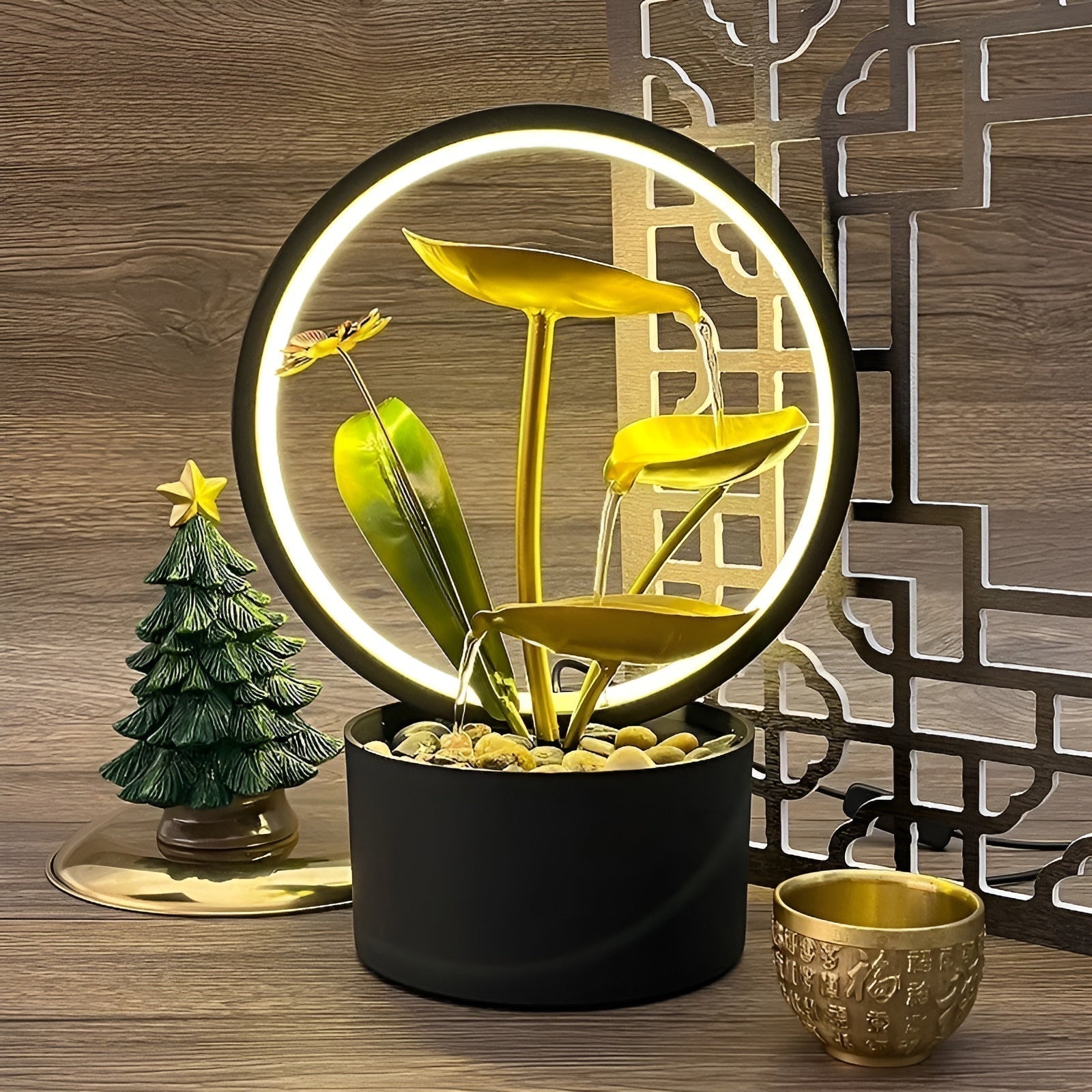 AquaGlow Elegant Bordlampe – Beroligende Vandfunktion og Blødt Lys