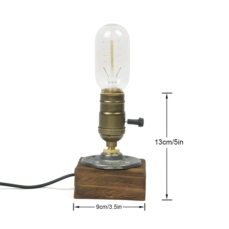 Industriel antik pære bordlampe