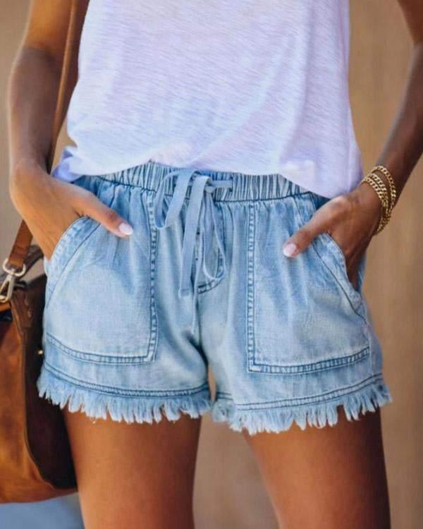 Astrid Chic Shorts med Snøre og Tilpasset Pasform