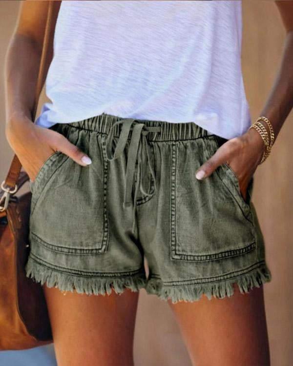 Astrid Chic Shorts med Snøre og Tilpasset Pasform