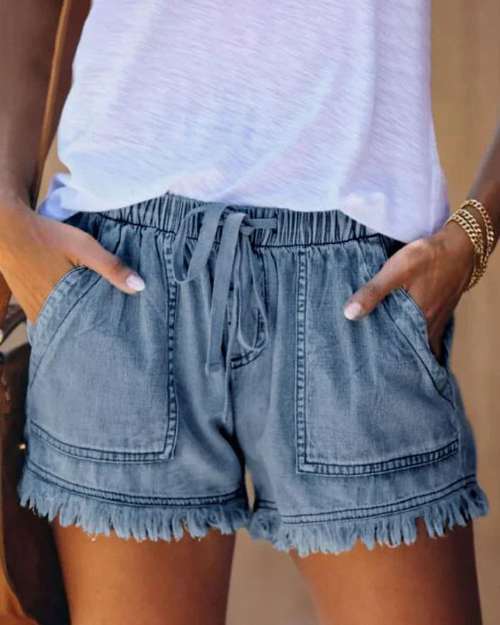 Astrid Chic Shorts med Snøre og Tilpasset Pasform