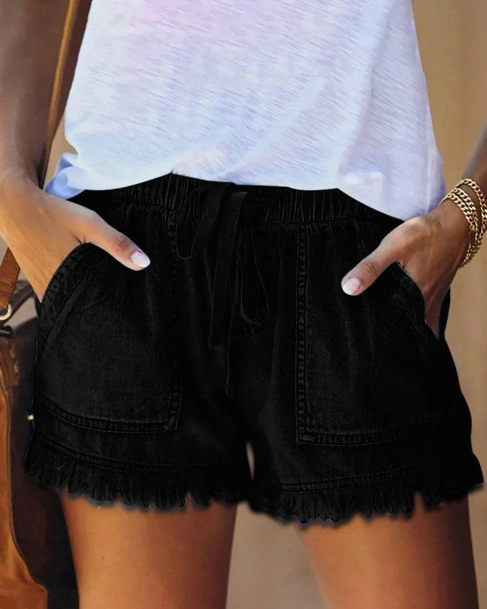 Astrid Chic Shorts med Snøre og Tilpasset Pasform