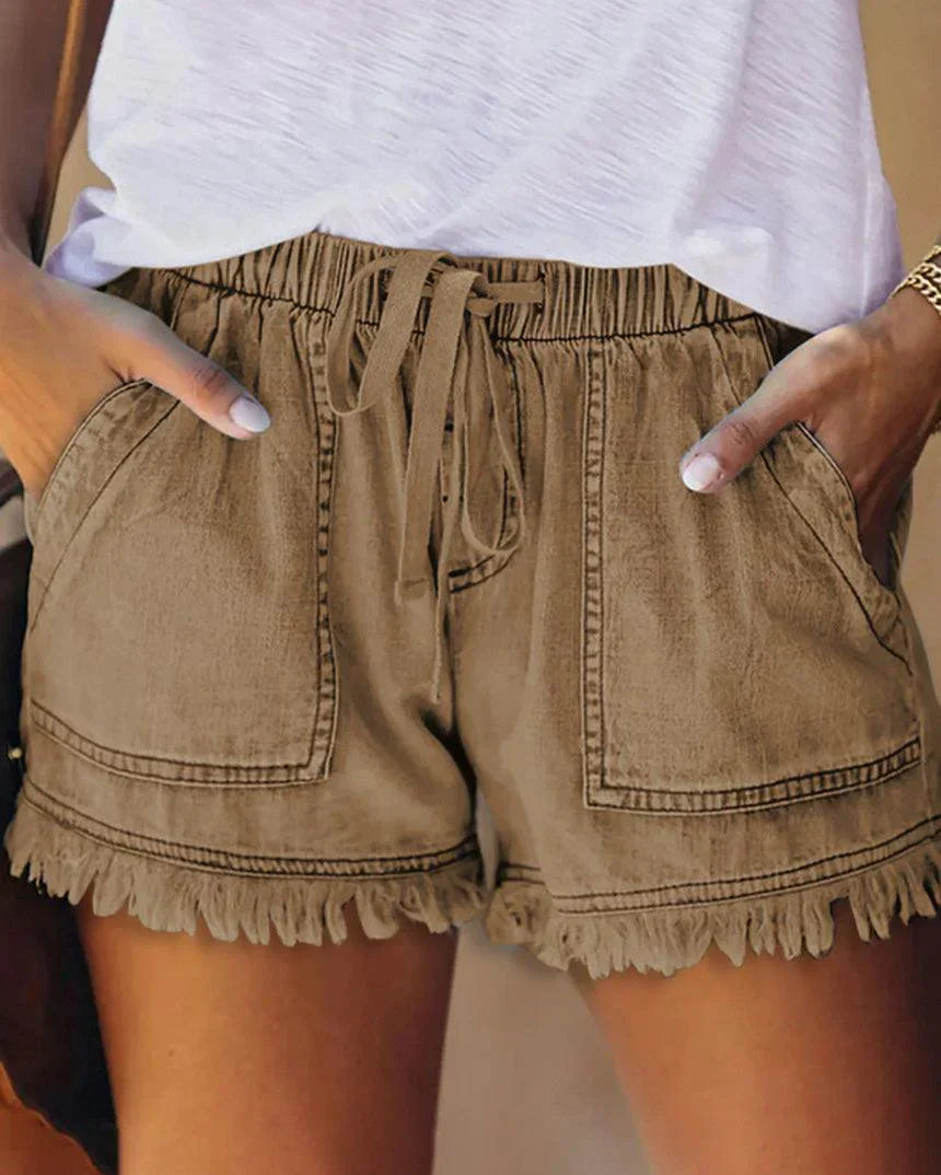 Astrid Chic Shorts med Snøre og Tilpasset Pasform