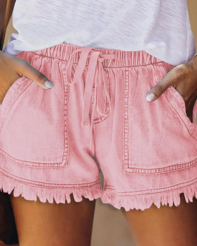 Astrid Chic Shorts med Snøre og Tilpasset Pasform