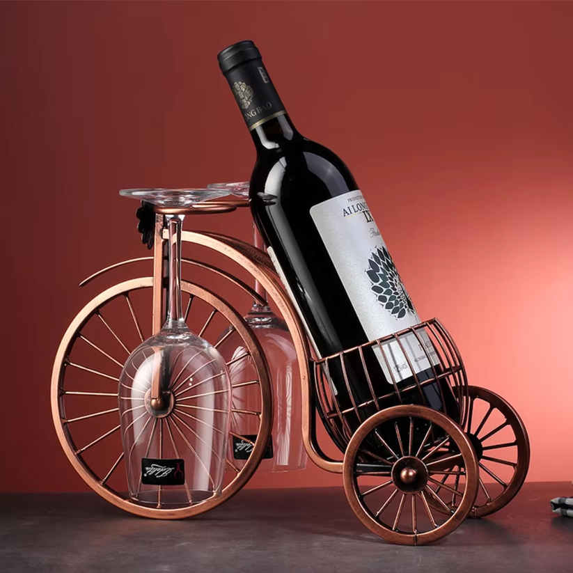 Pedal&Pour - Vintage vinreol med glasholdere