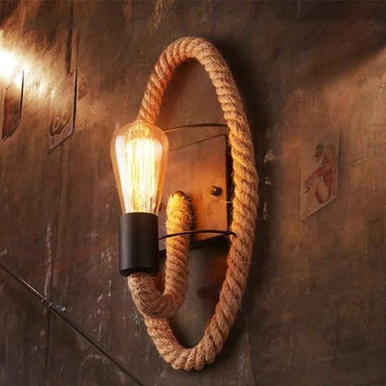 RetroGlow Væglampe – Stilfuldt Vintage-Design med Unik Rund Ramme