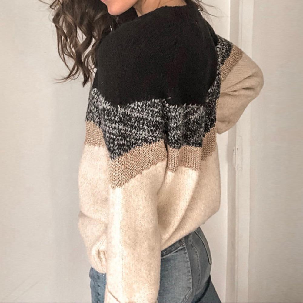 Aline - Varm langærmet sweater med rund hals til kvinder