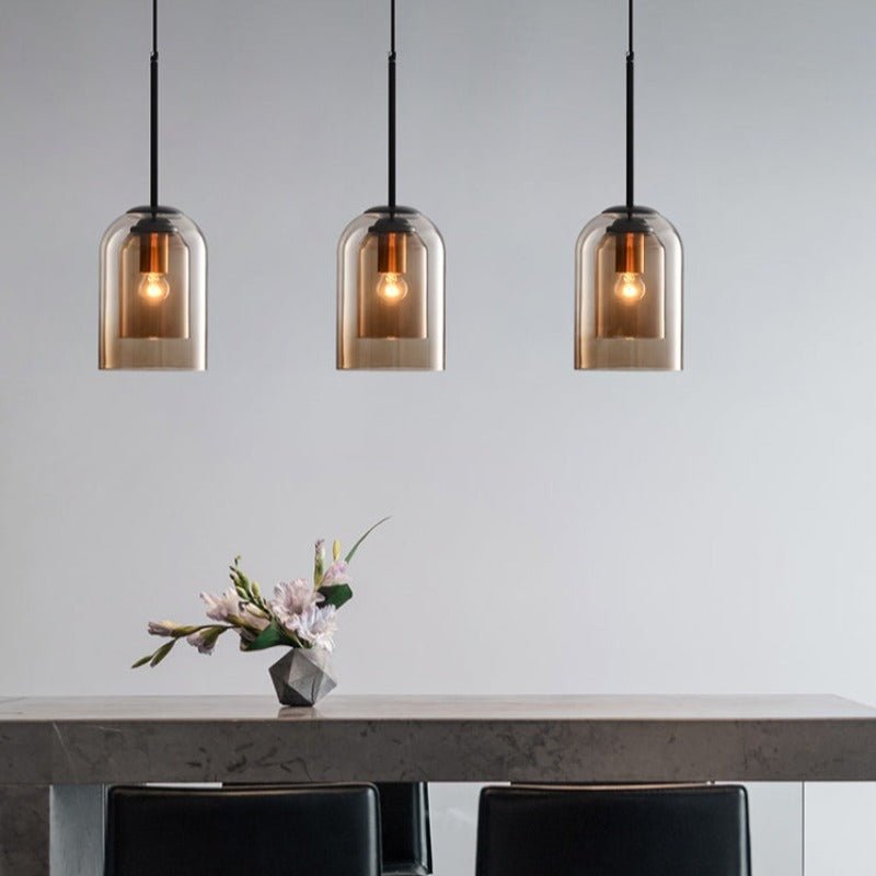 Dobbelthængt glaspære lampe